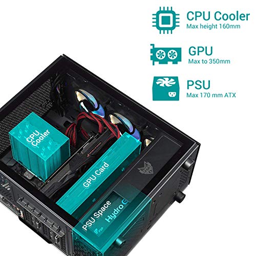 Gabinete para PC FSP ATX Mid Tower para juegos | 2 paneles de vidrio templado, 4 ventiladores RGB direccionables (CMT340) miniatura 5