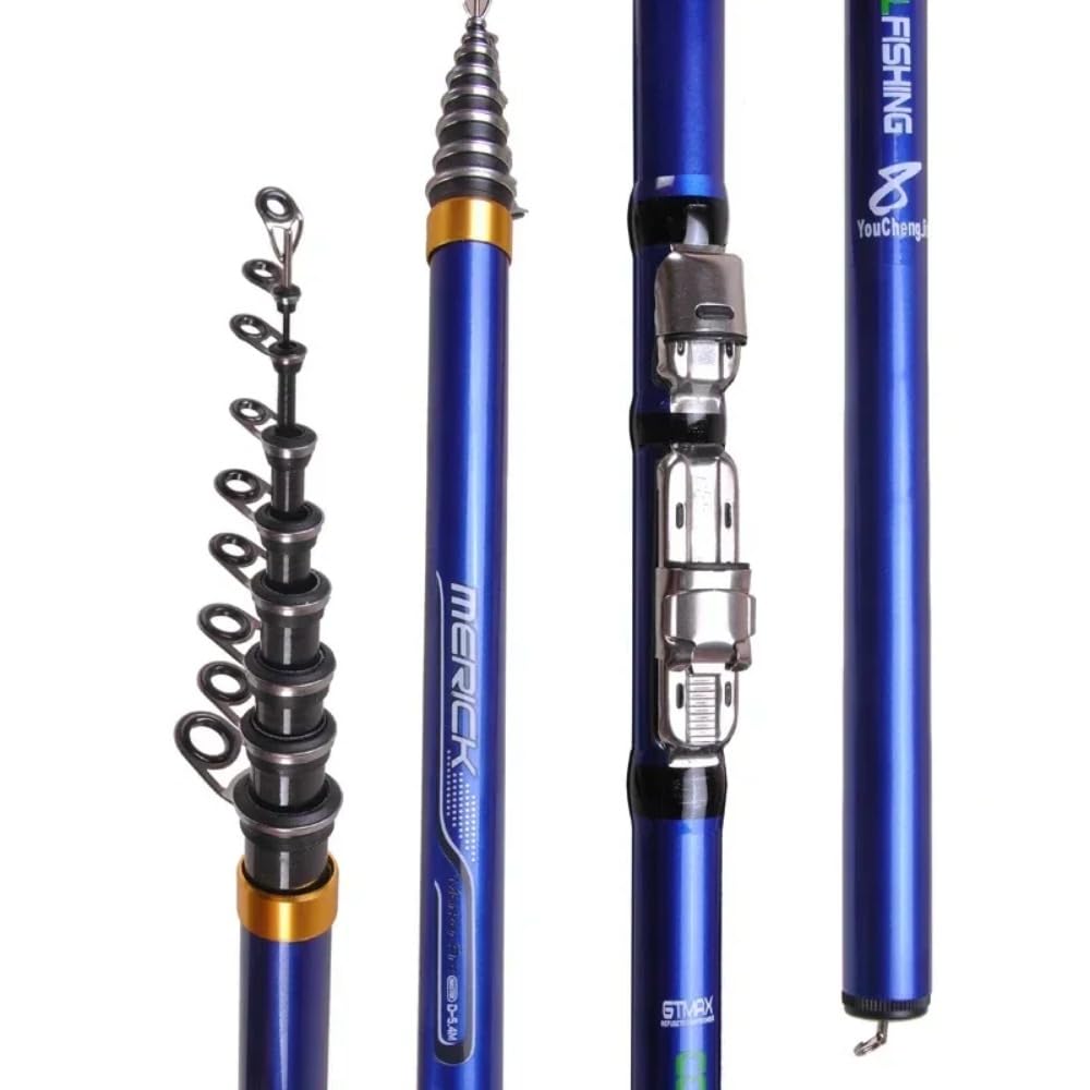 Canna da Pesca telescopica for alla Carpa, Canna Surf, Spinning | Canna da pesca spinning in fibra di carbonio 3.6M 4.5M 5.4M 6.30M M Power