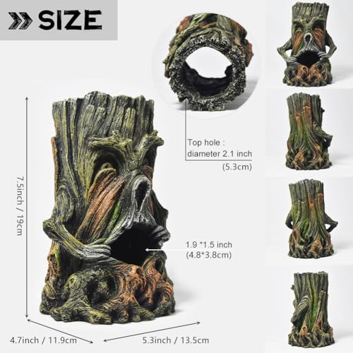 Image of Fish Tank Decorations-Hollow Tree Trunk Aquarium Decorations Disney Aquarium Decorations for Betta Hideout Caves Large Aquarium Decor Thematic Ornaments