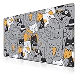 Samgula Tapete de escritorio gris para mesa de trabajo, 35.4 x 15.7