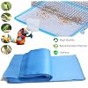 Firdnyohs 100 Pcs Bird Cage Liner Papers 11X17in Blue Cage Paper Liners Disposable Cage Paper Liners Thicken Precut Absorbent Cushion Pad Mat Accessories for Pet Bird Parrot(Blue)