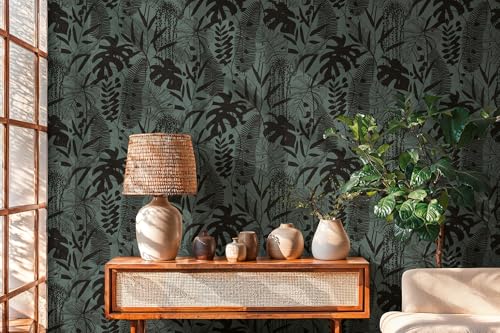 Papel pintado de hojas de palmera para tapar imperfecciones de pared con estilo exótico tnt 4