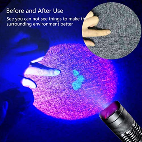 Mobestech 2pcs Mini Lanterna Lanterna de Luz UV Lanterna Portátil Lâmpada de Detecção de Agente Fluo