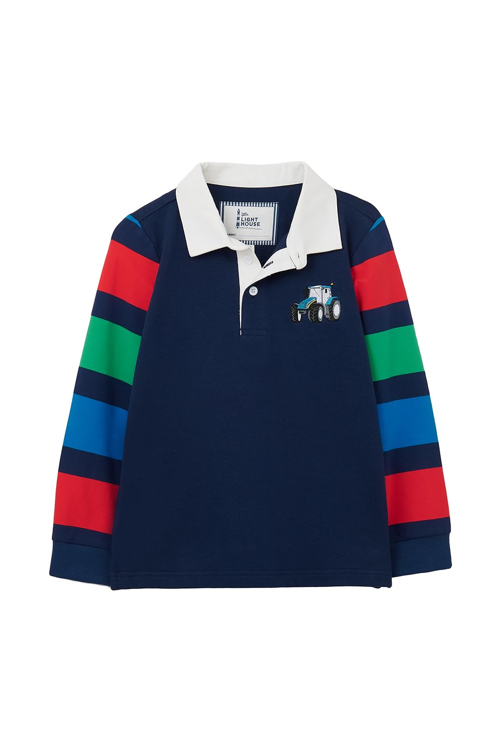 Lighthouse Boys Blue Tractor ' Rafferty Cotton Stretch Jersey Top - Kids' Twill Collar Sweatshirt - 5-6 Years