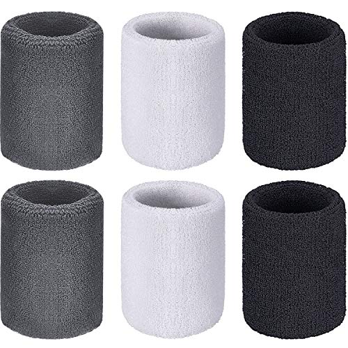Image of Willbond Wrist Sweatbands, Sports Sweatbands for Competition, Sweat Absorbent, for Basketball, Tennis, Football, Running and Work (Pack of 6)