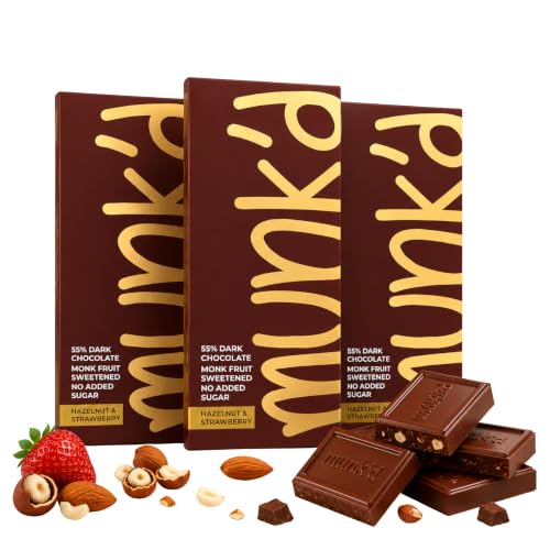 Munk'd No Added Sugar Chocolate Bar | Monk Fruit Sweetened Premiu...