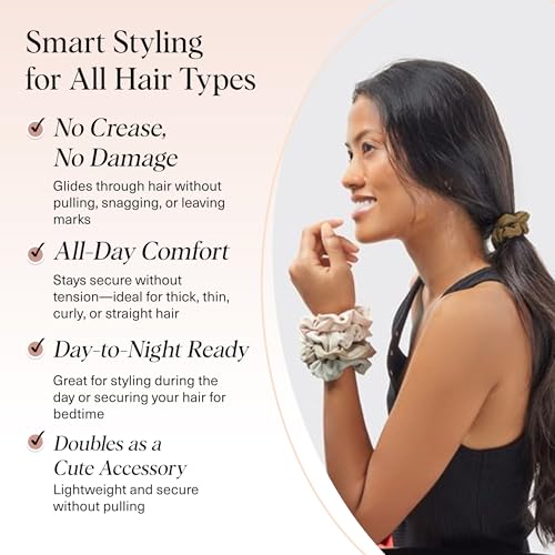 image for Kitsch Scrunchies for Women - No Crease Hair Ties for Girls | Scrunchi
