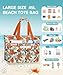 Imagen de ENONEO Bolsa Playa Mujer Grande XXL Familiar Bolso de Playa con Cremallera Bolsa Natación Impermeable Bolsa de Viaje Plegable Shopper Tote Bag para Playa Compras Viajes Uso Sauna