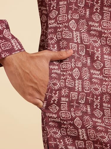 Image of DIWAS BY MANYAVAR Men's Cotton Blend Printed Kurta (1pc)
