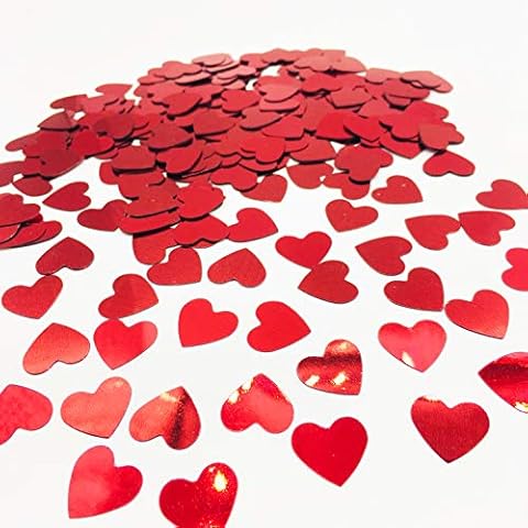 Confetti Wedding Confetti Heart Sequins Valentine Day Decoration Scatter bridal shower Party Sequins Glitter Metallic Table Decoration for Anniversary Birthday Retirement event Supplies.（Heart Red) Cover