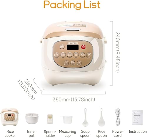 Miniatura 7 de Joydeem Arrocera de cerámica, 6 tazas de ollas de arroz sin cocer con olla interior de cerámica pura, saludable y libre de PFOA, 3L3.2 cuartos de