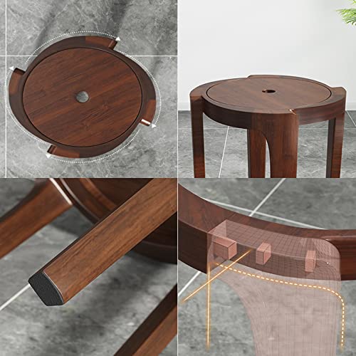 Taburetes de madera apilables pack de 4 sillas de comedor redondas modernas 5