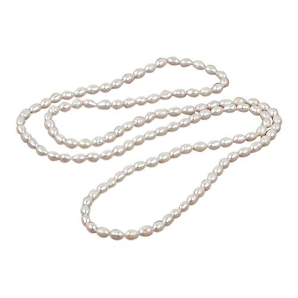 Treasure Bay Collana Lunga di Perle Bianche d'Acqua Dolce