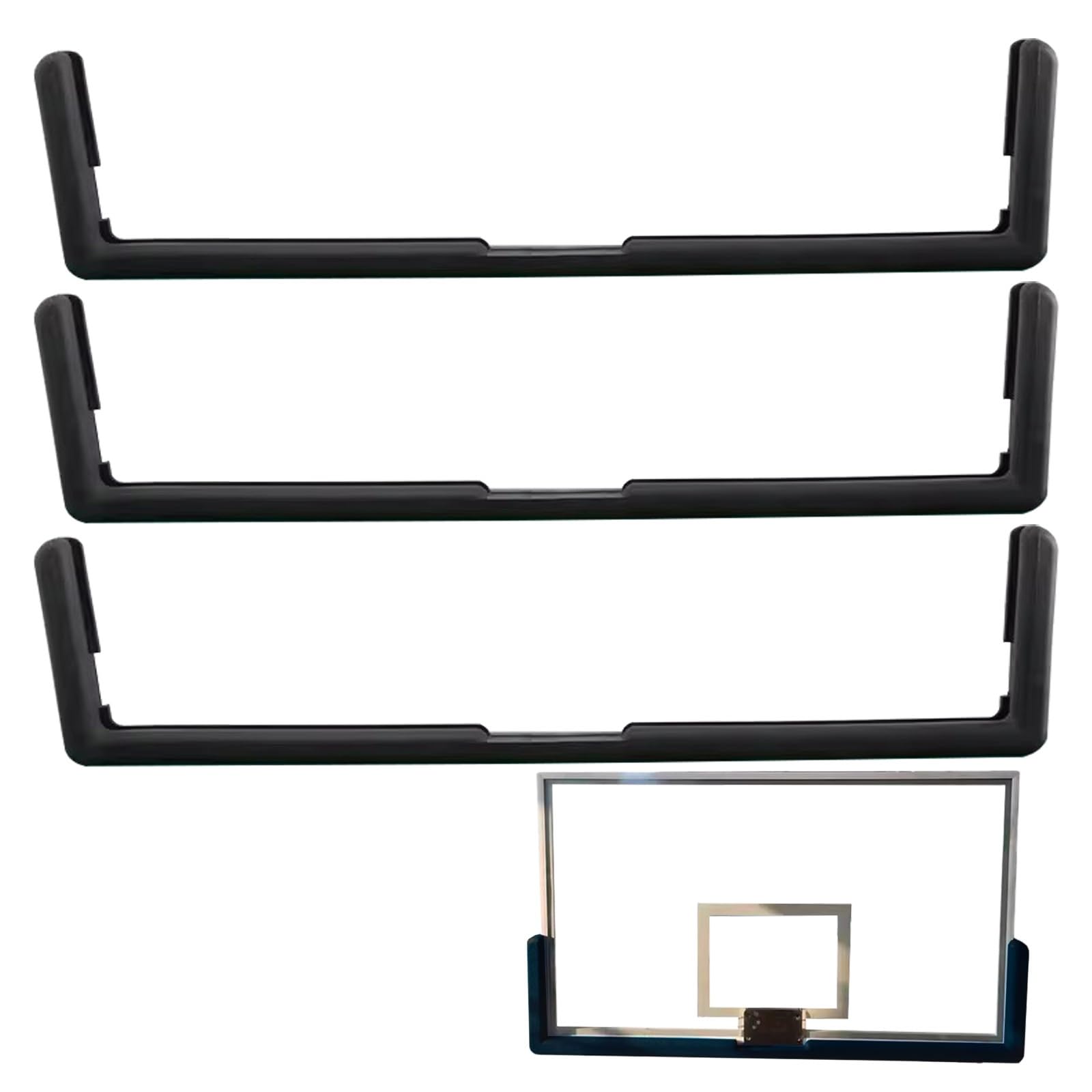Tira de parachoques de aro de baloncesto de 1/2/3/4 piezas, acolchado de EVA de alta elasticidad cortable, protector de borde que absorbe los golpes para patio trasero, parque infantil