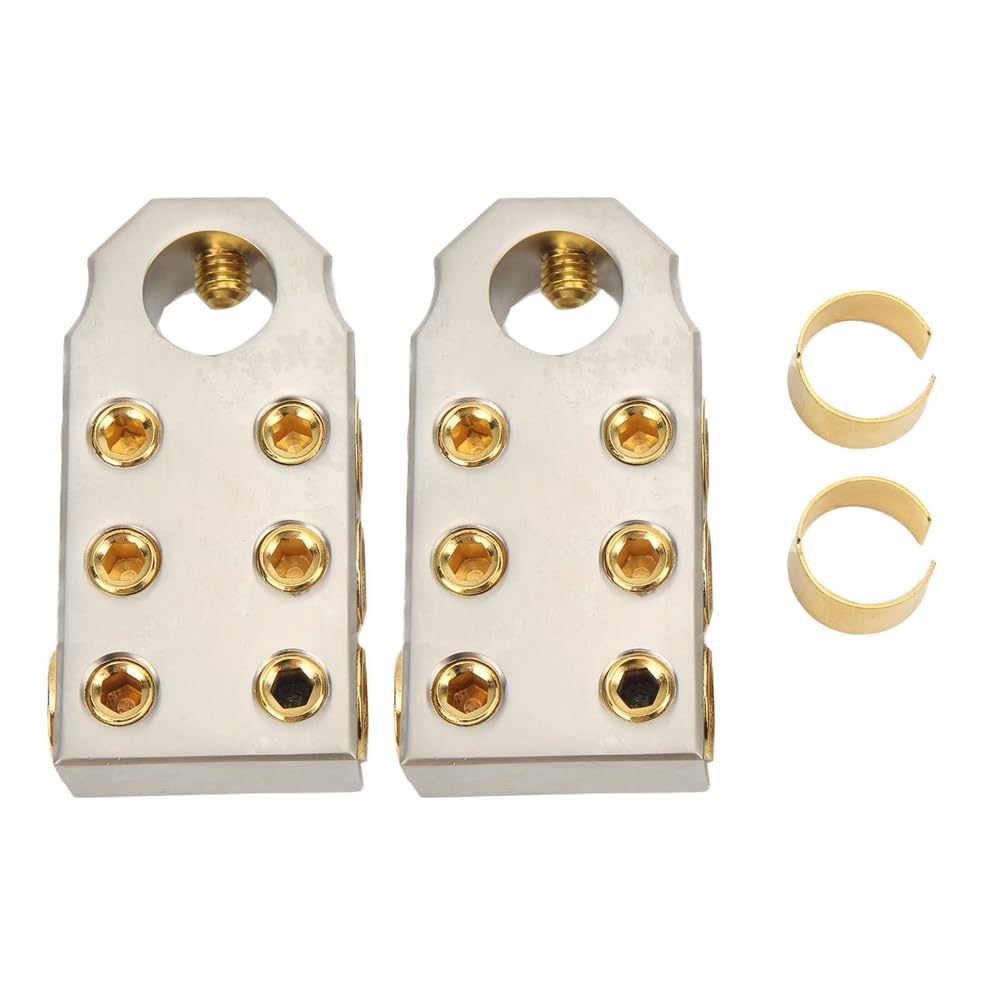 Aundhegrtt As Shown Pair Battery Terminal Clamp Positive Negative For 1/0Awg 2/0Awg Audio Modification Welding Cable