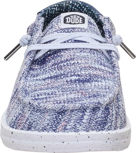 Image of HEYDUDE Women's Wendy Knit Shimmer Slip On Loafers | Lightweight Knit Shoes | Easy On Travel Ready