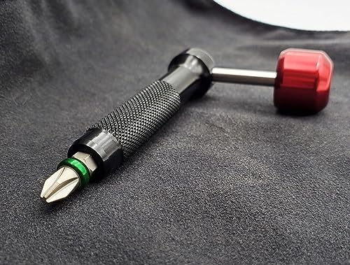 Image of 711L Lollipop Bit Driver - Pocket EDC Screwdriver with Retractable Lever for Extra Torque - Interchangeable 1 /4 inch Hex Bit Driver (Aluminum Black)