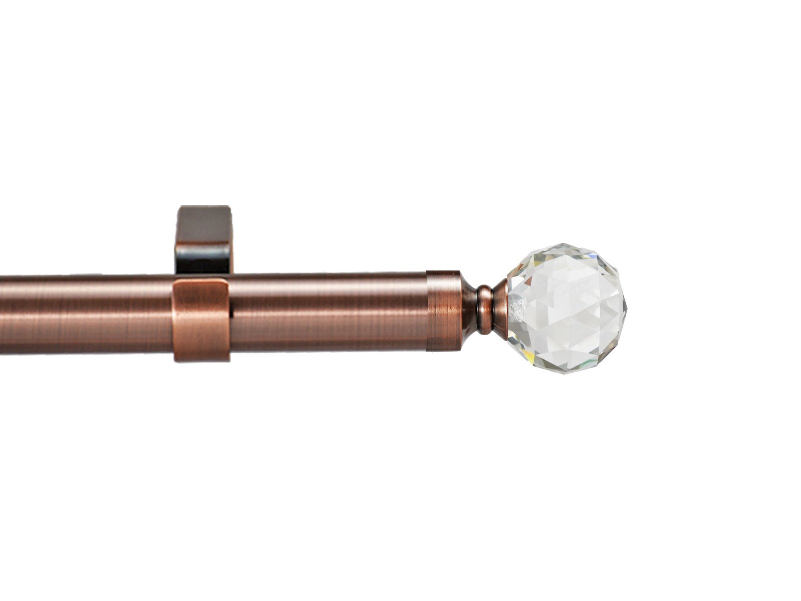 Your Home Online 28Mm Extendable Complete Eyelet Curtain Pole Various Finials Antique Copper (Milano Crystal Finial, 1.2M - 2M Extendable Curtain Pole)
