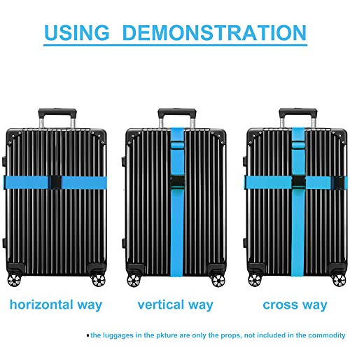 Image of Luggage Straps for Suitcases TSA Approved Travel Belt 4 Pack by Chelmon(Sky Blue)