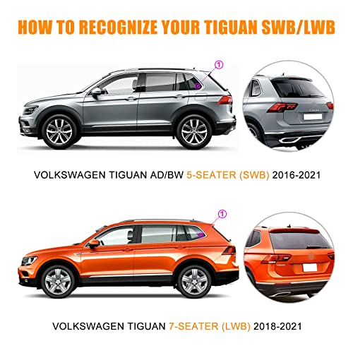 Image of Waterproof Car Covers Replace for 2017-2025 VW Tiguan LWB, 6 Layers All Weather Custom-fit Car Cover with Zipper Door & Windproof Bands for Snow Rain Dust Hail Protection (Tiguan LWB)