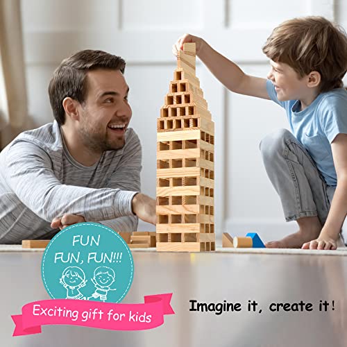 Iceko Kn DT26025 100Pcs Classic Wooden Building Blocks Set,Solid Stem Building Toys thumb #2