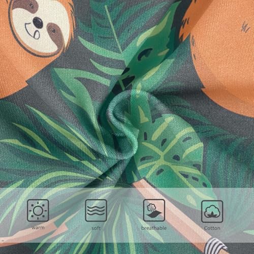 Tropical Sloths Green Toddler Girls Panties, Cotton Underwear for Girls, 2T–8 Years3