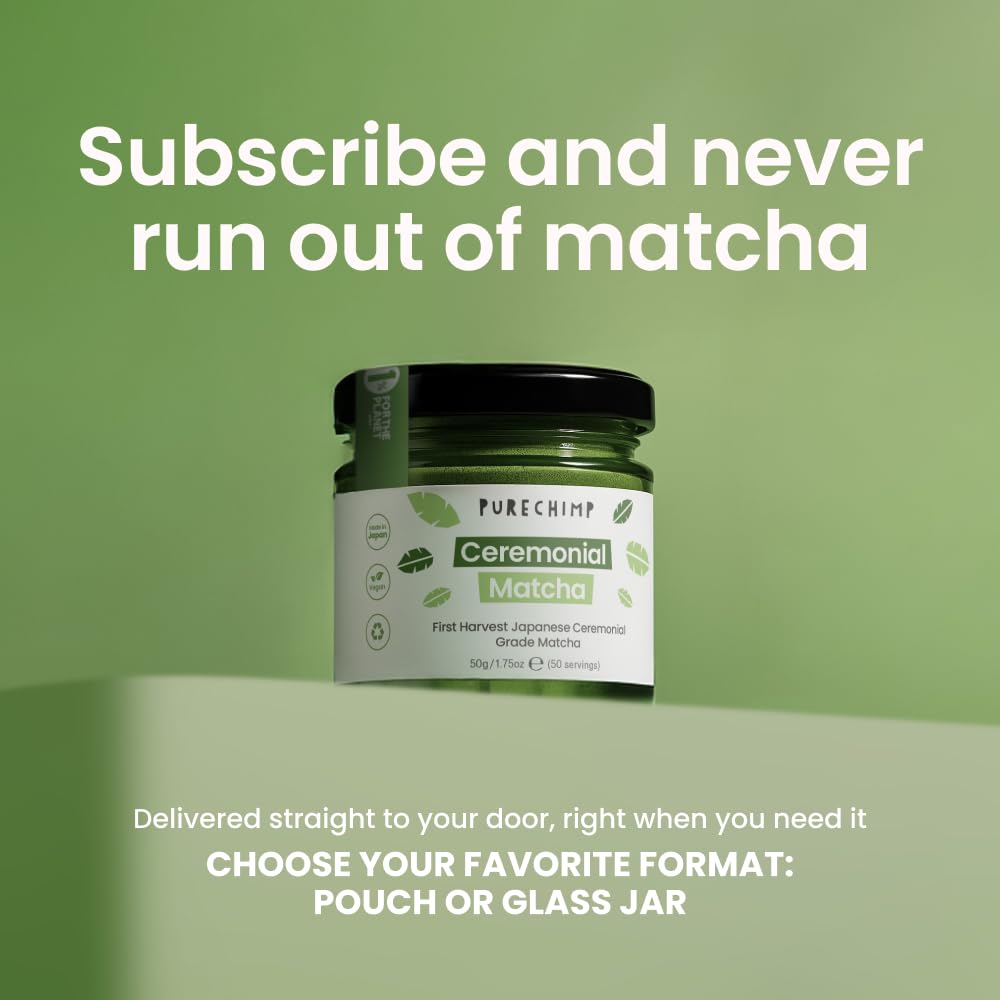 PureChimp Ceremonial Grade Matcha Powder 1 75oz Pure Japanese Matcha Ceremonial Grade Tea Shade-Grown in Kagoshima Antioxidant-Rich Green — view 4