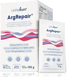 ArgRepair | Suplemento Alimentar de Colágeno Hidrolizado com Vitaminas e Minerais em Pó | Caixa com 10 sachês | Sabor Neutro