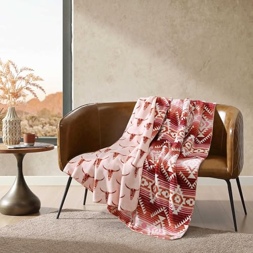 Couverture Wrangler réversible rose jéricho douce pour lit simple - 4