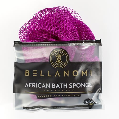 Esponja africana Bellanomi de 114 cm de largo color ciruela para higiene diaria