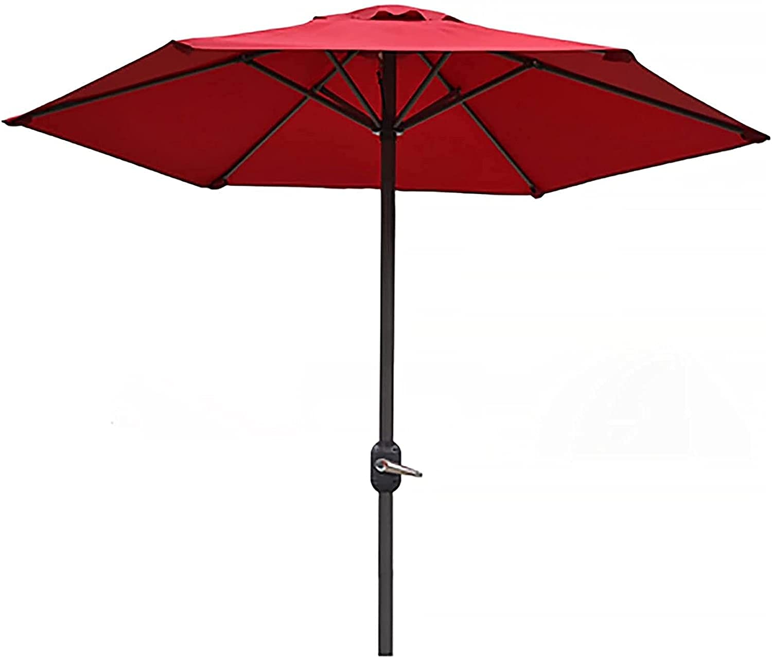 Sombrilla con inclinación ajustable roja de 2.35 metros para patio 3