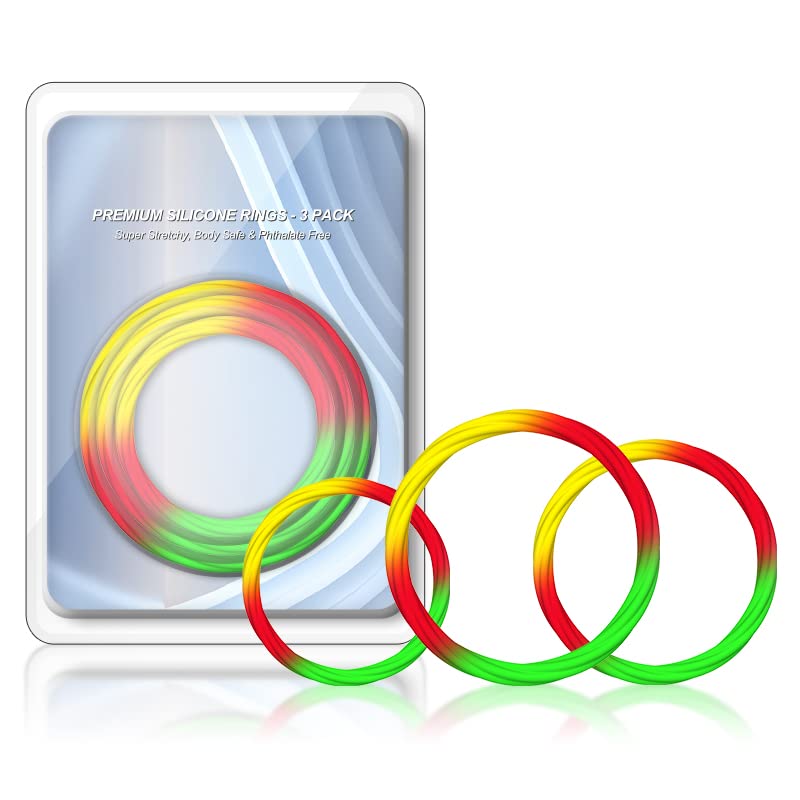 Cock Rings with 3 Different Sizes - Premium Grade Soft Silicone Adjustable Penis Rings for Male Erection Enhancing