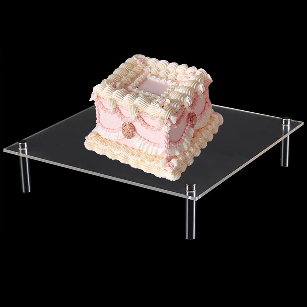 Étagère carrée pour servir des pizzas et gâteaux CRASPIRE en acrylique transparent