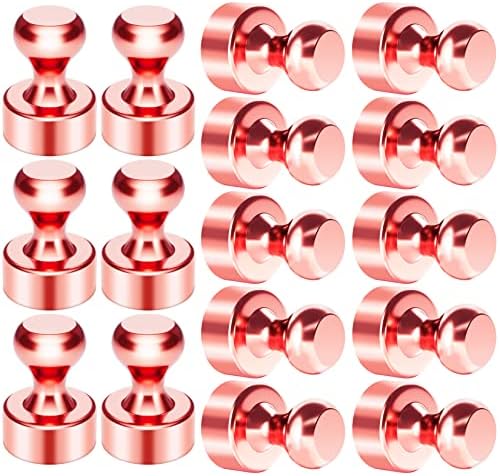 16 Pack Refrigerator Magnets Fridge Magnets, Rose Gold Magnets Fridge, Strong Magnets for Whiteboard, Magnets for Kitchen, Office, School, Classroom, Locker, Adults