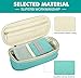 MoKo Large Capacity Pencil Pen Case, Big Capacity Storage Bag Pouch Holder Box, Stationery Organizer with Zippers for Office/School Supplies - Beige & Mint Green