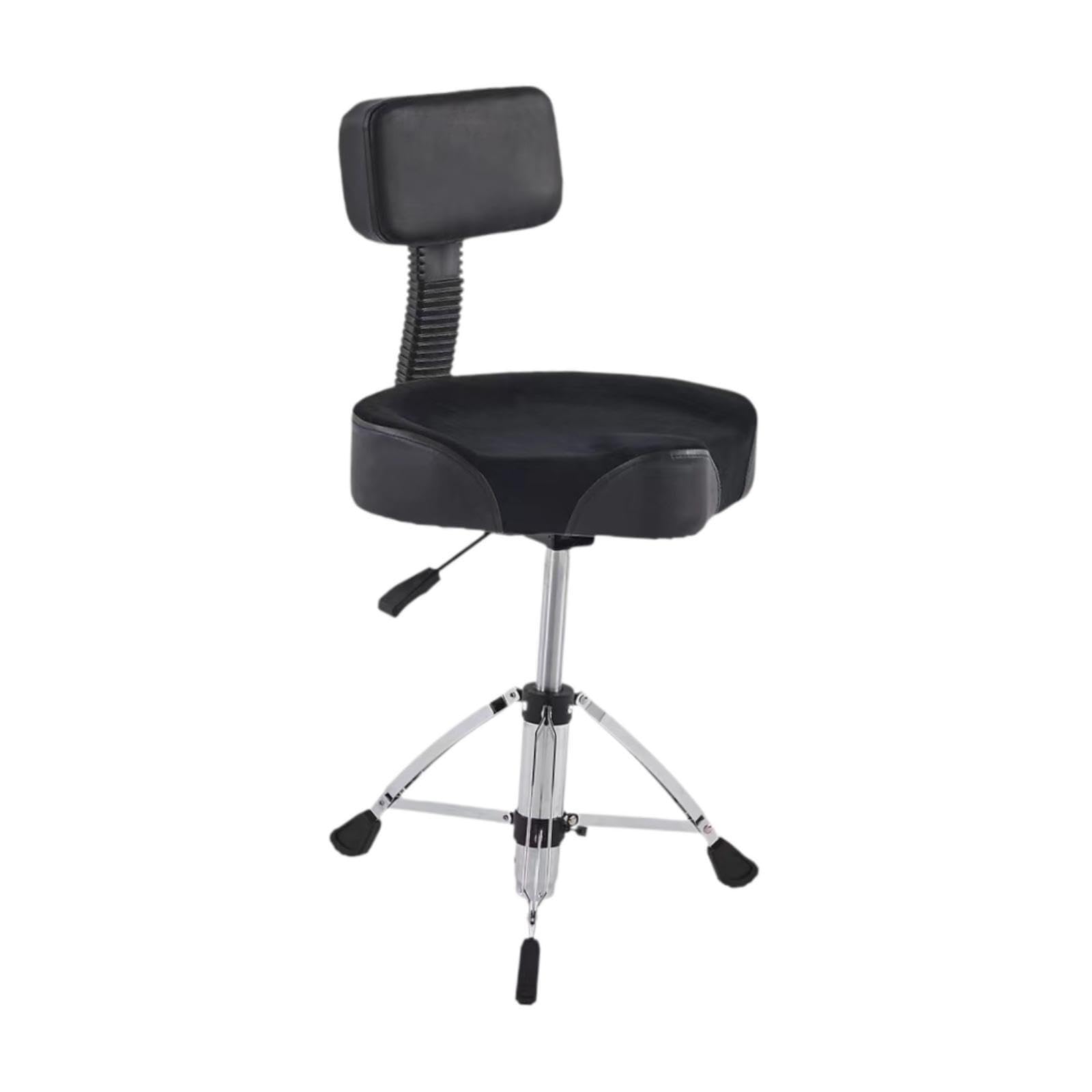 Asiento de batería portátil acolchado con patas antideslizantes, cómodo y resistente taburete hidráulico para bateristas adultos. Asiento acolchado portátil con patas antideslizantes.