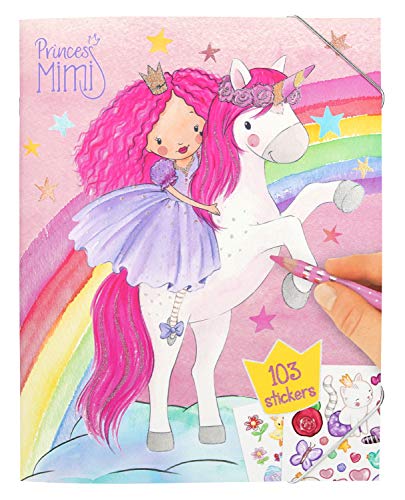 Depesche 10870 - Libro para Colorear con Pegatinas, Princess Mimi, Aprox. 31 x 24 x 0,5 cm, Multicolor