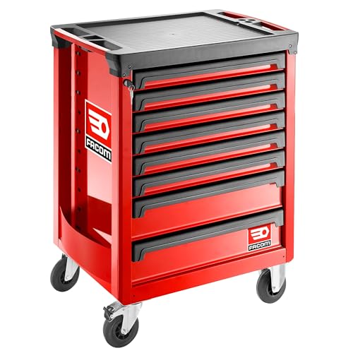 Facom Polypropylen mit Faser Werkzeugschrank 8 Schubladen mit Rollen, 972mm x 515mm x 779mm