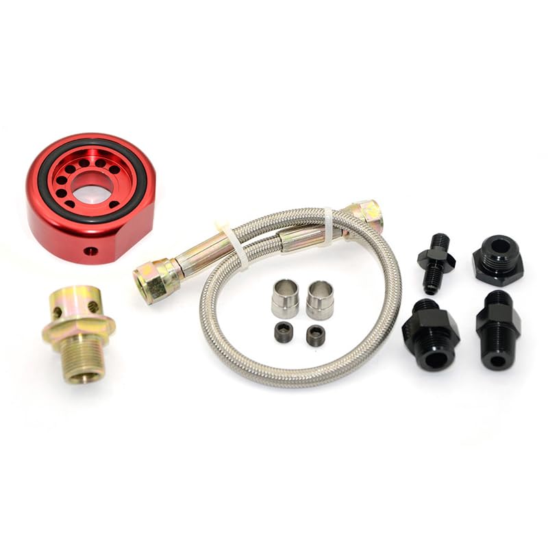 ciciTree Aluminum Oil/Gauge Filter Sender Sandwich Adapter Plate Cooler Line Conversion Kit Compatible for Acura Honda