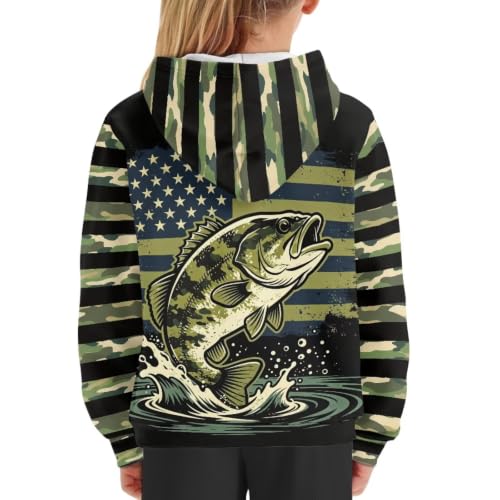 Image of WELLFLYHOM Boys Hooded Sweatshirts Hoodie Pullover Cool Graphic Crewneck Blouses Size 6-16