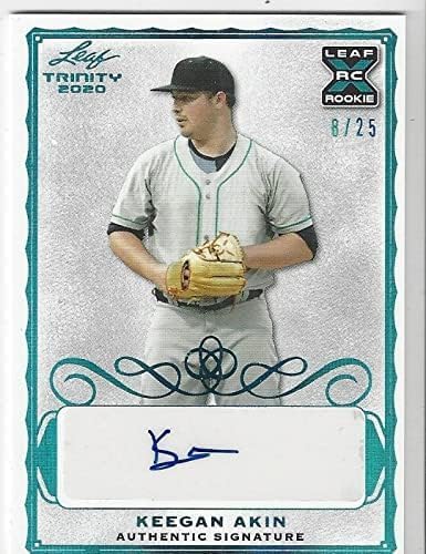 Keegan Akin Autographed & Serial Numbered Rookie Card #8/25 Collectible Baseball Card - 2020 Leaf Trinity Baseball Card #A-KA1 (Orioles)