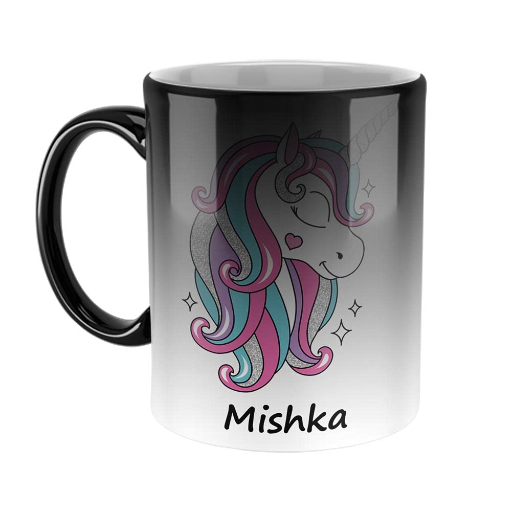 FurnishFantasy Unicorn Ceramic Coffee Mug - Best Happy Birthday Gift for Daughter, Sister, Gift for Kids, Return Gift - Magic Mug, Name - Mishka