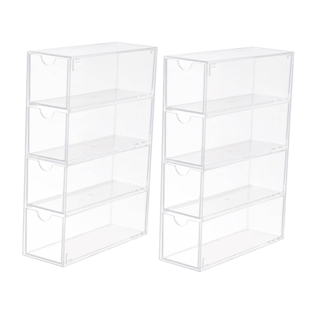 Caja Transparente para Gafas y Joyas 4 Capas Acrílico Multifuncional Organizador Almacenamiento Escritorio 2 Piezas Hogar y Tienda
