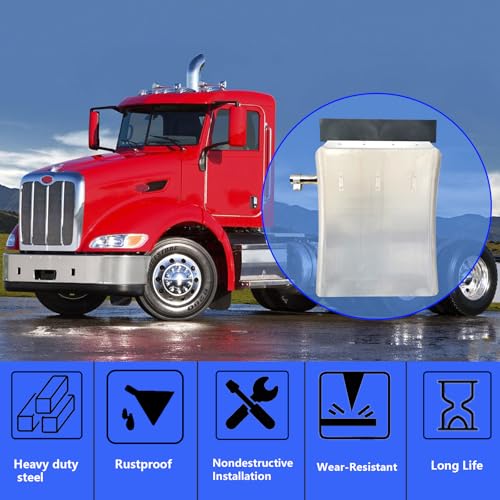 Image of 24 inchx34 inch Stainless Steel Quarter Fender Set Mud Flap Hangers fit for Semi Trucks Trailers, 2 Pack