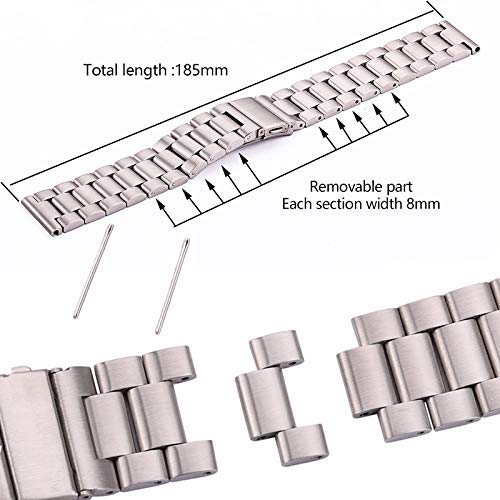 Uhrenarmband 18 20 22 24 mm Uhrenarmband aus massivem Edelstahl, Silberne Uhrenarmbänder, Schnellverschluss-Federsteg
