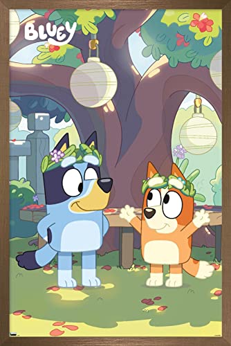 Trends International Bluey - Duo Wall Poster, 22.4L x 14.7W, Bronze Framed Version