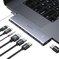 MacBook Air Adapter, USB C Adapter für MacBook Pro/Air M1 M2 2022 2021 13 15 16, Mac Dongle mit 4K HDMI, 100W Thunderbolt 3, 3 USB 3.0, USB C 3.0 und 3.5 mm Audio