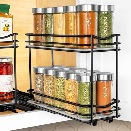 LYNK PROFESSIONAL® Pull Out Spice Rack Organizer for Inside Kitch...