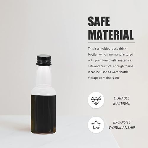 Miniatura 5 de UPKOCH Botellas de agua de vidrio Botellas de agua de vidrio 50 piezas Mini botellas de licor para beber botellas de plástico Botellas de bebidas a