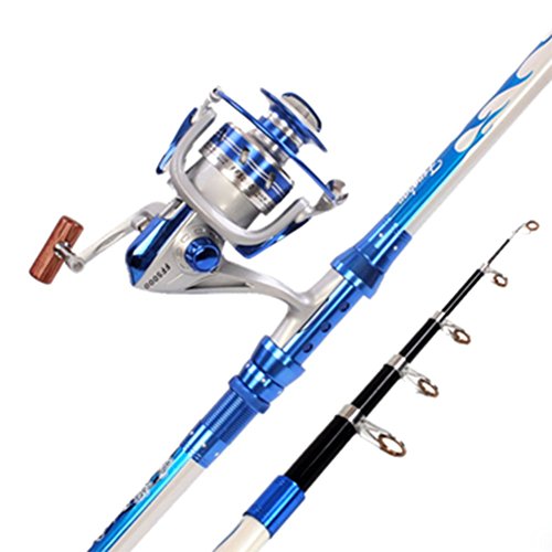 sports Set caña de Pescar de mar, Fibra Carbono Caña de Pescar de lejos-Cast Equipos de Pesca Suministros de Artes de Pesca-A 2.1m